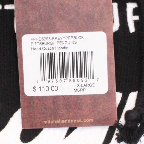 Pittsburgh Penguins Mitchell & Ness Head Coach Pullover Hoodie Adult Size XL - Picture 5 of 10